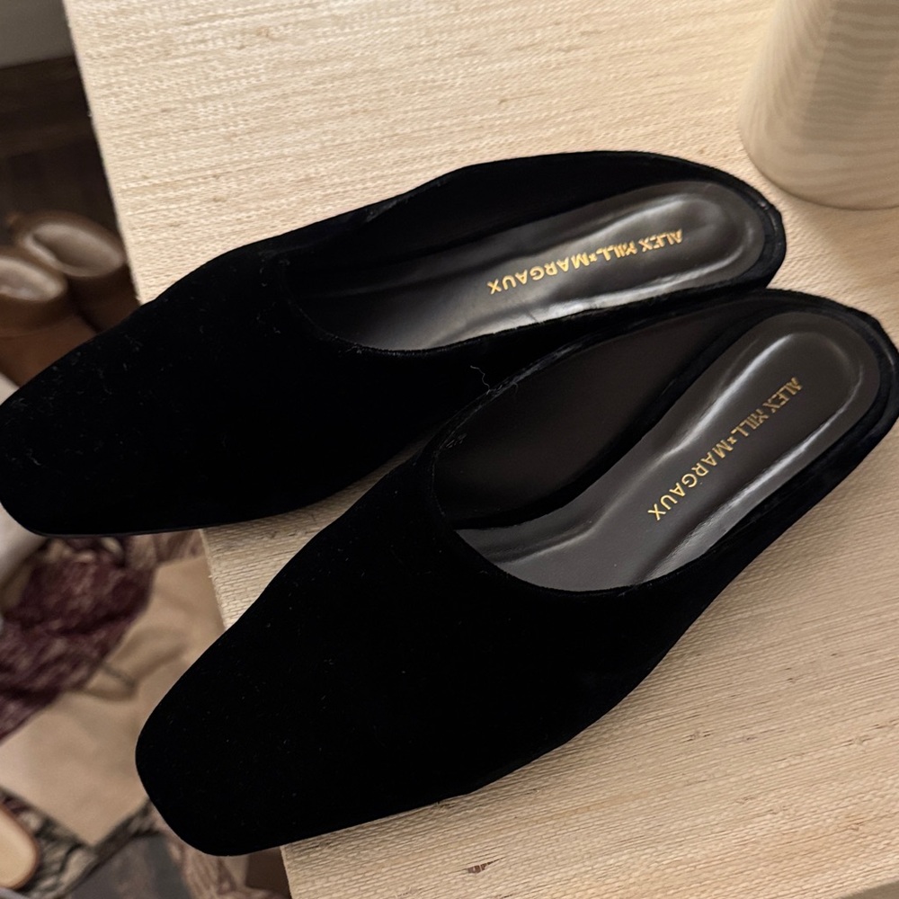 Alex Mill Black Velvet Mules